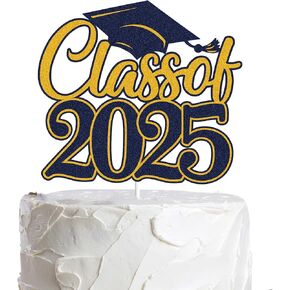 Lingboom Class of 2024 Cake Cake Topper Purple Gold Glitter Grad 2024 Happy Treguation نحن فخورون جدًا بزخارف كعكة التخرج تهانينا لوازم الحفلات