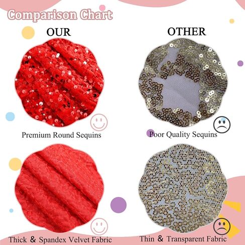 FOTSHARER Red Sequins Fabric 1 Yard Glitter Fabric by The Yard Velvet Sequin Fabric for Craft Cloths Shimmer Sparkle Fabric DIY Quilting Material Mesh Embroidered Fabric for Wedding Gown Making in Saudi Arabia