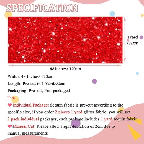 FOTSHARER Red Sequins Fabric 1 Yard Glitter Fabric by The Yard Velvet Sequin Fabric for Craft Cloths Shimmer Sparkle Fabric DIY Quilting Material Mesh Embroidered Fabric for Wedding Gown Making in Saudi Arabia