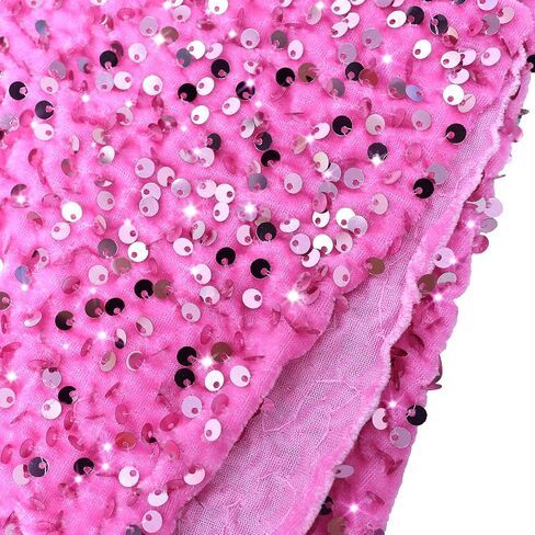 FOTSHARER Red Sequins Fabric 1 Yard Glitter Fabric by The Yard Velvet Sequin Fabric for Craft Cloths Shimmer Sparkle Fabric DIY Quilting Material Mesh Embroidered Fabric for Wedding Gown Making in Saudi Arabia