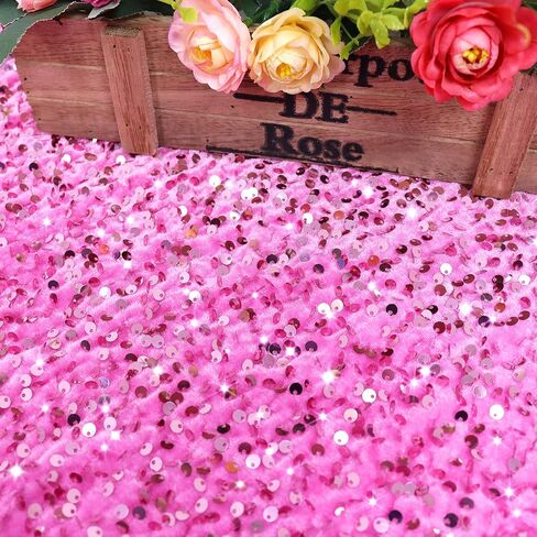 FOTSHARER Red Sequins Fabric 1 Yard Glitter Fabric by The Yard Velvet Sequin Fabric for Craft Cloths Shimmer Sparkle Fabric DIY Quilting Material Mesh Embroidered Fabric for Wedding Gown Making in Saudi Arabia