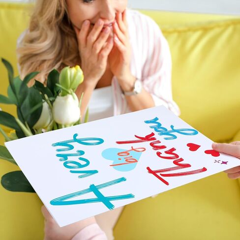 Jetec 9 Sets Big Thank You Cards with Envelope 14 x 22inch Jumbo Giant Appreciation Card Oversize Large Greeting Message Notes for Thanksgiving Teacher Nurse Week Wedding Gift, 9 Designs(White Style) in Saudi Arabia