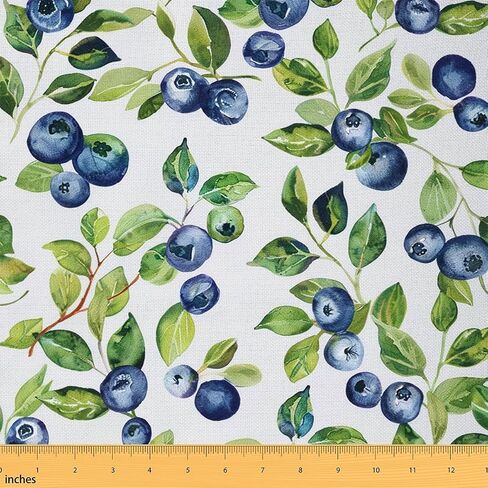 Feelyou Blueberries Fabric by The Yard 5 Yards Fresh Fruits Decorative Waterproof Outdoor Fabric for Boys Girls Blue Purple Upholstery Fabric for Chairs Tropical Fruit Print DIY Reupholstery Fabric in Saudi Arabia