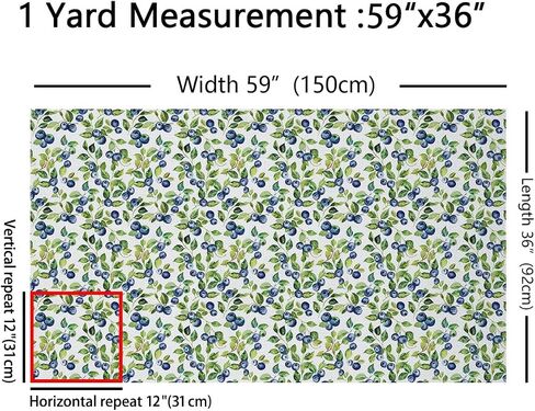 Feelyou Blueberries Fabric by The Yard 5 Yards Fresh Fruits Decorative Waterproof Outdoor Fabric for Boys Girls Blue Purple Upholstery Fabric for Chairs Tropical Fruit Print DIY Reupholstery Fabric in Saudi Arabia