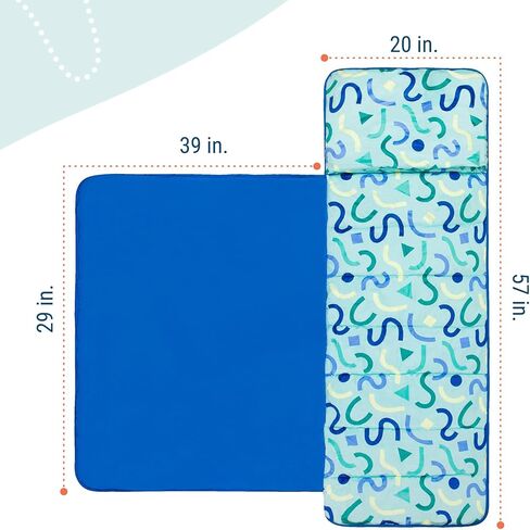 Wildkin Kids Plush Nap Mat for Toddler Boys and Girls, Best Plush Nap Mat for Kids, Perfect for Daycare & Preschool Nap Mats, Features an Attached Blanket, Soft and Cozy Material in Kuwait