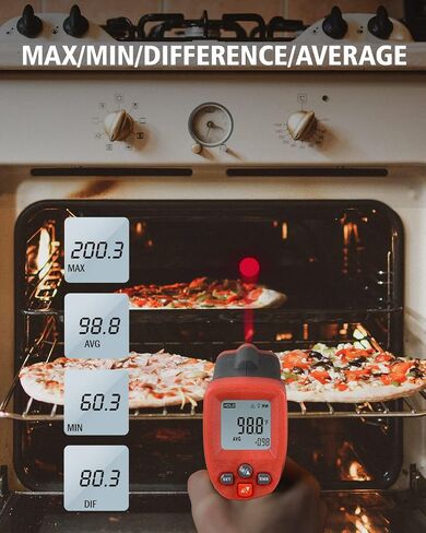 Wintact Digital Infrared Thermometer -58 to 1022℉ (-50 to 550℃) Non-Contact Laser Temperature Gun Measuring Surface for Kitchen Cooking Food Fluid BBQ Frying Meat in Saudi Arabia