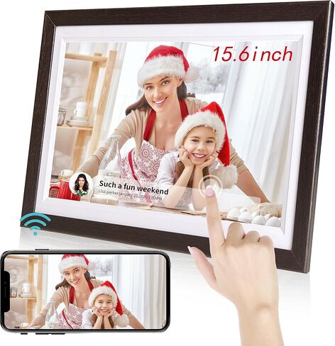 إطار صور رقمي 10.1 بوصة، إطار صورة رقمي WiFi، شاشة لمس IPS 1280 × 800 IPS وإطار صور تخزين 16 جيجابايت، تدوير تلقائي، قابل للتركيب على الحائط، مشاركة الصور أو مقاطع الفيديو عبر تطبيق Uhale من أي مكان in Kuwait