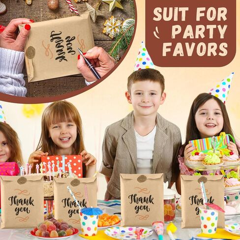Eersida 500 Pcs Kraft Paper Treat Bags Mini Paper Small Flat Favor Silverware Party Favor Envelopes Merchandise Bags for Snack Cookie Popcorn Candy Sandwich Gift in Saudi Arabia