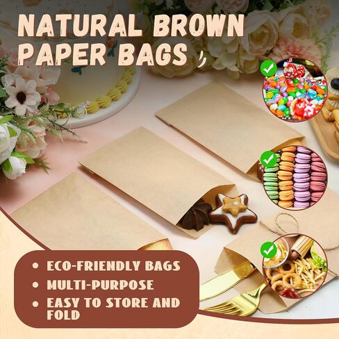 Eersida 500 PCS Kraft Paper Acags Mini Paper Small Flat Formware Party Party Form in Saudi Arabia