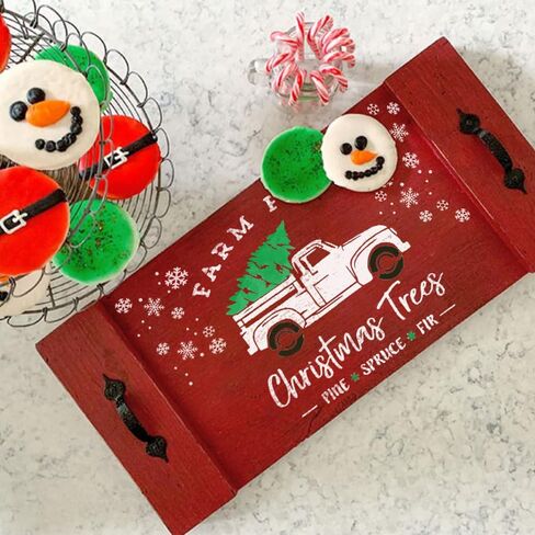 Silk Screen Stencil – DIY Adhesive Stencils Reusable - Merry Christmas Stencil - Mesh Transfers Stencils for Crafts, Wood Signs & More (Fun Christmas Stencils) in Saudi Arabia