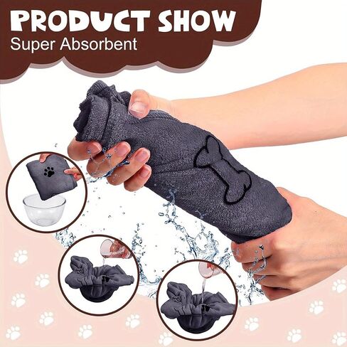 Dog Towels for Drying Dogs,Microfiber Pet Grooming Towel Quick Drying Bathing Supplies Bathing Shower BeachTowel for Dogs Cats and Other Pets,Grey 1-Pack in Kuwait