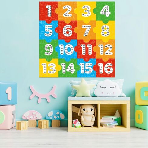 INKNOTE 16Pcs Math Multiples Number Posters for Classroom From 1 To16 Skip Counting School Multiplication Chart Fact for Family Teaching Tool Puzzle Design in Saudi Arabia