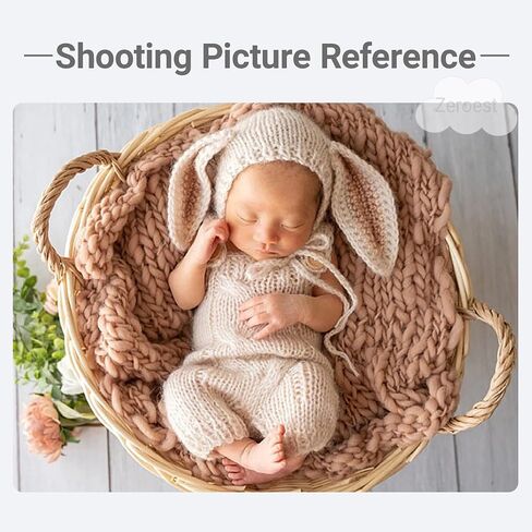 Zeroest Newborn Photography Props Baby Easter Bunny Outfits | New Born Boys Girls First Picture Crochet Knitted Set, Infant Photo Photoshoot in Saudi Arabia