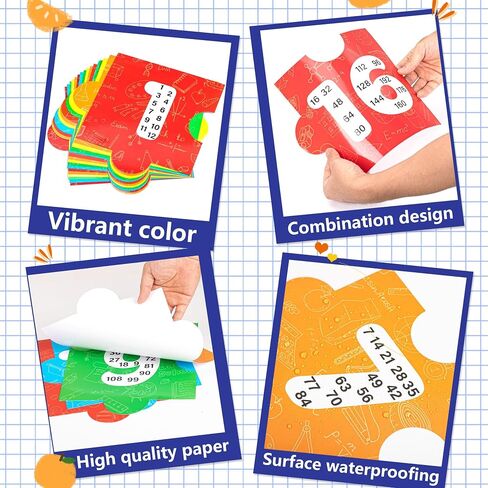 INKNOTE 16Pcs Math Multiples Number Posters for Classroom From 1 To16 Skip Counting School Multiplication Chart Fact for Family Teaching Tool Puzzle Design in Saudi Arabia