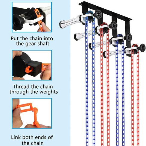 Photography Backdrop Wall Mount 3 Roller Support System, Manual Photo Background Ceiling Holder, Including 2 Tri-fold Hooks, 6 Expand Bars, 3 Chains, for Home Studio Live Stream Game Video in Saudi Arabia