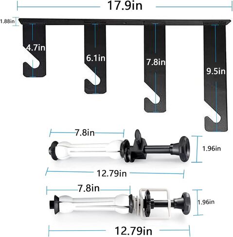 Photography Backdrop Wall Mount 3 Roller Support System, Manual Photo Background Ceiling Holder, Including 2 Tri-fold Hooks, 6 Expand Bars, 3 Chains, for Home Studio Live Stream Game Video in Saudi Arabia