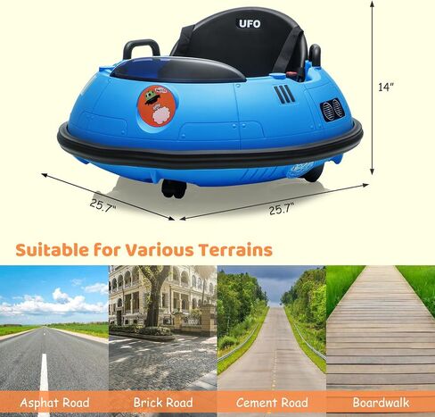 12V Electric Ride on Bumper Car for Toddlers, Kids Bumper Car with Remote Control, 360 Degree Spin, 3 Speed, LED Lights, Dual Joysticks, Safety Belt for 18+ Months Kids, Green in Saudi Arabia
