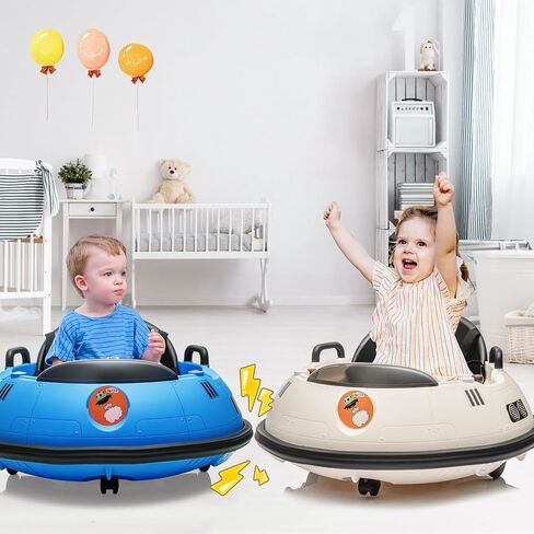 12V Electric Ride on Bumper Car for Toddlers, Kids Bumper Car with Remote Control, 360 Degree Spin, 3 Speed, LED Lights, Dual Joysticks, Safety Belt for 18+ Months Kids, Green in Saudi Arabia