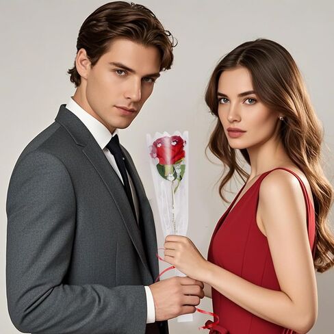 Hmxpls 100 Pcs Single Flower Sleeve Clear Single Rose Sleeve Flower Wrapping Bags Plastic Single Rose Packaging Bags for Birthday Wedding Flower Gifts Supplies (White) in Saudi Arabia