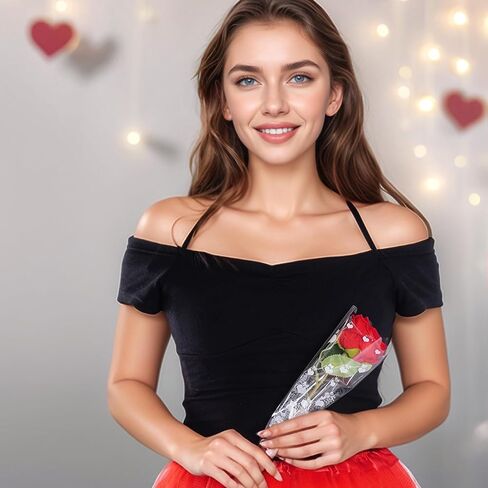 Hmxpls 100 Pcs Single Flower Sleeve Clear Single Rose Sleeve Flower Wrapping Bags Plastic Single Rose Packaging Bags for Birthday Wedding Flower Gifts Supplies (White) in Saudi Arabia