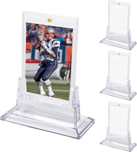 Klmnop 6 Pack Magnetic Card Holders for Trading Card, 35pt Hard Card Display Case with Card Stands，Clear Trading Cards Protector for Baseball Football Sports Card(Clear) in Saudi Arabia