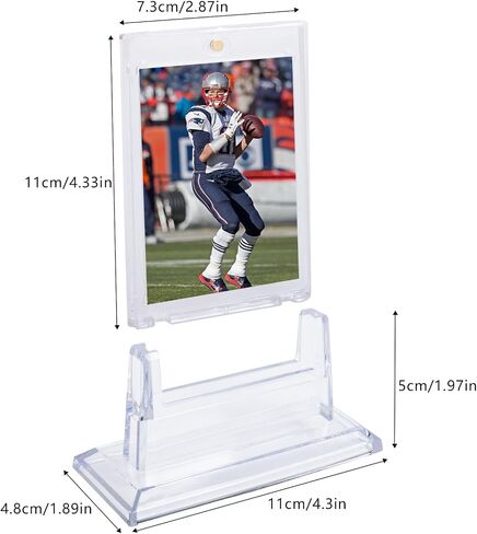 Klmnop 6 Pack Magnetic Card Holders for Trading Card, 35pt Hard Card Display Case with Card Stands，Clear Trading Cards Protector for Baseball Football Sports Card(Clear) in Saudi Arabia