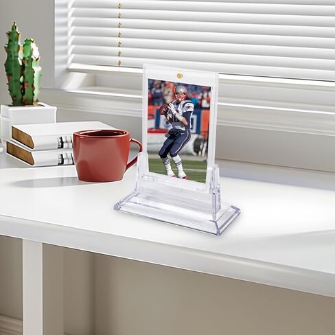 Klmnop 6 Pack Magnetic Card Holders for Trading Card, 35pt Hard Card Display Case with Card Stands，Clear Trading Cards Protector for Baseball Football Sports Card(Clear) in Saudi Arabia
