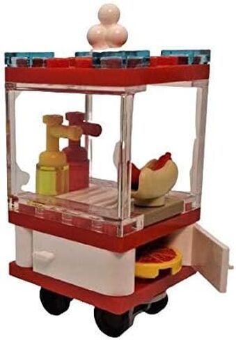 Building Bricks Toys Blocks NewsStand Pizza Hot Dog Fast Food Corner-Compatible with All Brands-MOC Minifigure City Town Village (HOT Dog Stand W/Pizza) in Saudi Arabia