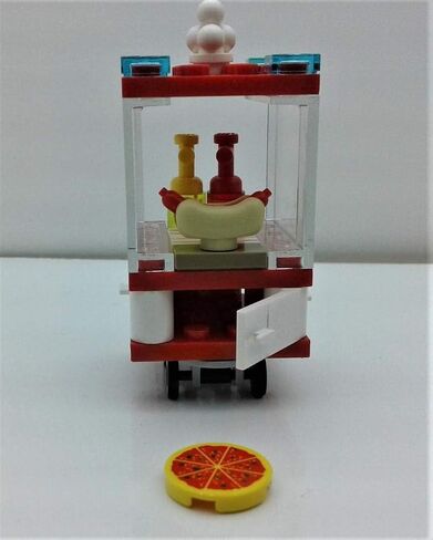 Building Bricks Toys Blocks NewsStand Pizza Hot Dog Fast Food Corner-Compatible with All Brands-MOC Minifigure City Town Village (HOT Dog Stand W/Pizza) in Saudi Arabia