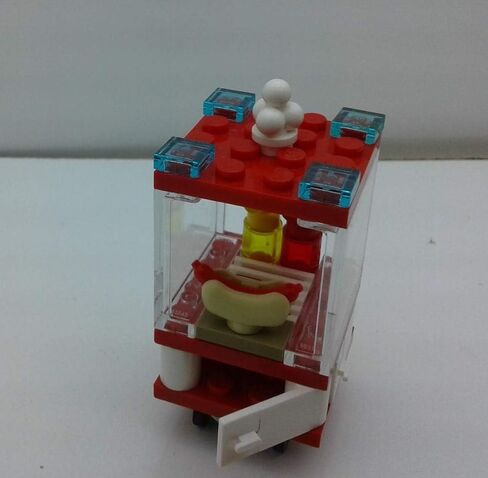 Building Bricks Toys Blocks NewsStand Pizza Hot Dog Fast Food Corner-Compatible with All Brands-MOC Minifigure City Town Village (HOT Dog Stand W/Pizza) in Saudi Arabia