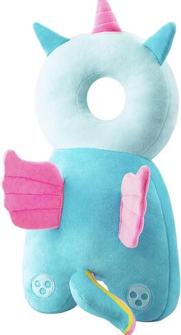 Baby Walker Head Protector Backpack - Adjustable & Soft & Comfortable, Cute Cartoon Design, Pink Butterfly in Kuwait