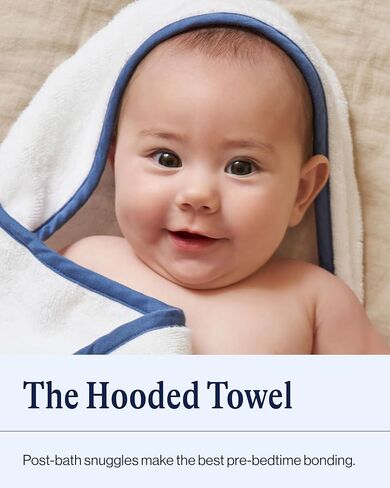 منشفة لالو بغطاء للرأس - 100% قطن عضوي، ناعمة على البشرة الحساسة، مريحة وذات قدرة على الامتصاص، منشفة حمام أطفال بغطاء للرأس قابلة للغسل في الغسالة - جوز الهند in Kuwait