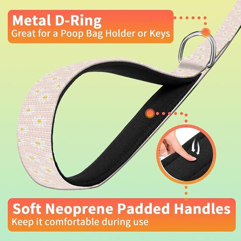 Dog Leash with Neoprene Handle, Dog Training Leash, 6FT Cute Durable Polyester Dog Leashes for Medium & Large Dogs Walking Boho Sunflower in Kuwait
