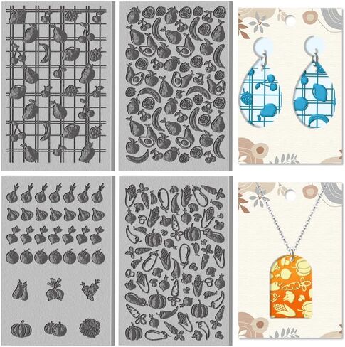 CHGCRAFT 4 Sheets 4 Styles Pebbles Clay Textured Mat Cracks Embossed Foam Patterns Polymer Clay Texture Sheets DIY Tools for Earring Jewelry Making, 4x2.6inch in Saudi Arabia
