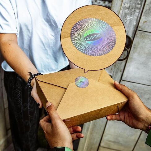 OLYCRAFT 480Pcs/10 Sheets Hologram Tamper Evident Labels 0.8 inch Genuine Security Stickers Tamper Evident Seal Holographic Round Stickers Authentic Hologram Labels for DIY Card Craft Paper Package in Saudi Arabia