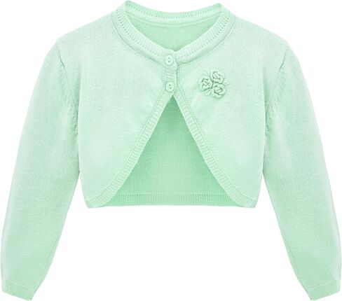 Lilax Baby Girls' Long Sleeve Cardigan Shrug, Button Closure Bolero (6 Months, Yellow) in Kuwait
