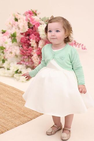 Lilax Baby Girls' Long Sleeve Cardigan Shrug, Button Closure Bolero (6 Months, Yellow) in Kuwait