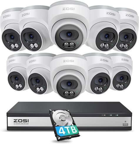 ZOSI C220 8CH 5MP NVR with 8 x 4MP Audio PoE CCTV Camera System, 2TB HDD in Kuwait