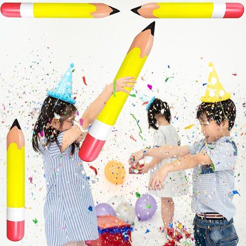 4 Pcs Large Giant Inflatable Pencil Balloon Birthday Party Back To School Graduation Favor Blow Up Balloon Hanging Classroom Decoration Suitable for Classroom Garden Room Birthday Party Decorations in Kuwait