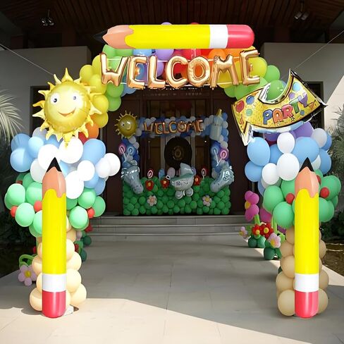 4 Pcs Large Giant Inflatable Pencil Balloon Birthday Party Back To School Graduation Favor Blow Up Balloon Hanging Classroom Decoration Suitable for Classroom Garden Room Birthday Party Decorations in Kuwait