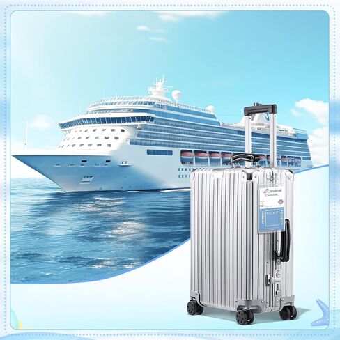 مجموعة إكسسوارات Cruise Faculx لشخصين ، تشمل أساسيات الرحلات البحرية علامات الأمتعة ، حبل للبطاقات ، أكياس الغسيل ، وأكياس الهاتف ، شريط الطاقة لكرنفال كروز يجب أن يكون (اللون الأزرق الوردي) in Kuwait