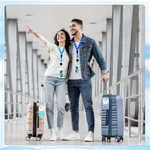 مجموعة إكسسوارات Cruise Faculx لشخصين ، تشمل أساسيات الرحلات البحرية علامات الأمتعة ، حبل للبطاقات ، أكياس الغسيل ، وأكياس الهاتف ، شريط الطاقة لكرنفال كروز يجب أن يكون (اللون الأزرق الوردي) in Kuwait