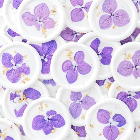 20pcs Handmade Floral Wax Seal Stickers - Dried Flower Self-Adhesive Seals，White Wax Sealing for Wedding Invitations, Gifts Wrap, Envelopes(Pink) in Kuwait