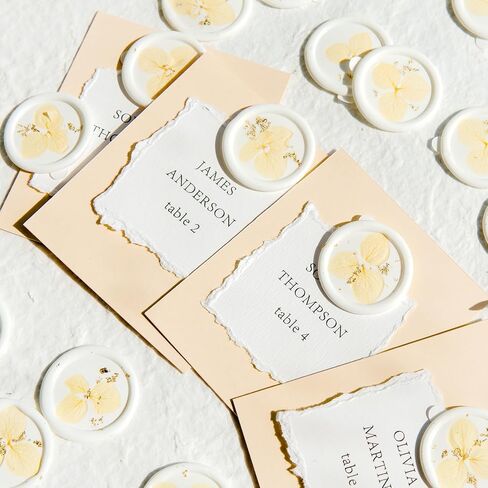 20pcs Handmade Floral Wax Seal Stickers - Dried Flower Self-Adhesive Seals，White Wax Sealing for Wedding Invitations, Gifts Wrap, Envelopes(Pink) in Kuwait