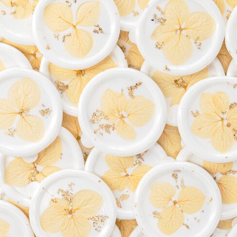 20pcs Handmade Floral Wax Seal Stickers - Dried Flower Self-Adhesive Seals，White Wax Sealing for Wedding Invitations, Gifts Wrap, Envelopes(Pink) in Kuwait