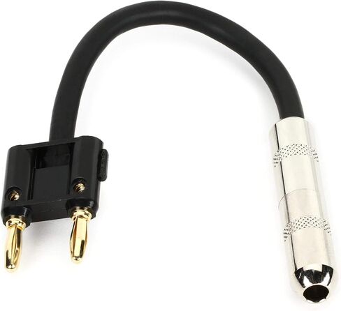 Hosa BNP-116 Black 1/4" TS to Dual Banana Speaker Adaptor, 6 Inch in Kuwait