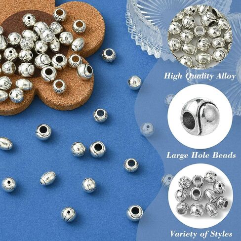 Stiesy 50pcs/Box 5 Styles Sport Ball موضوع الخرز التبتي العتيق in Kuwait
