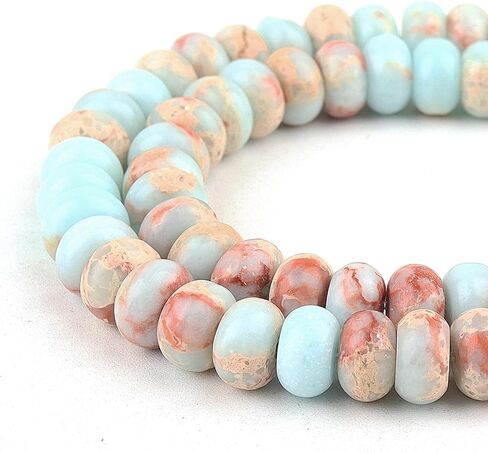 8x5mm Natural Stone Beads Gemstone Beads for Jewelry Making Supplies - Crystal Spacer Beads for Bracelets, Rondelle Abacus Beads for Craft(68-75pcs, 8x5mm, Mix) in Saudi Arabia
