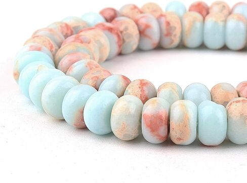 8x5mm Natural Stone Beads Gemstone Beads for Jewelry Making Supplies - Crystal Spacer Beads for Bracelets, Rondelle Abacus Beads for Craft(68-75pcs, 8x5mm, Mix) in Saudi Arabia