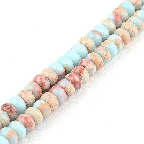 8x5mm Natural Stone Beads Gemstone Beads for Jewelry Making Supplies - Crystal Spacer Beads for Bracelets, Rondelle Abacus Beads for Craft(68-75pcs, 8x5mm, Mix) in Saudi Arabia